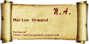 Márton Armand névjegykártya